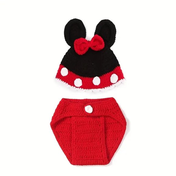 Adorable Hand-Knitted Mouse Costume Set for Kids - Perfect for Photo Shoots - Picture 2 of 5